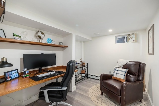 31 Orchard Rd, Hamilton, MA 01982 - office space with wood finished floors, recessed lighting, and a baseboard radiator