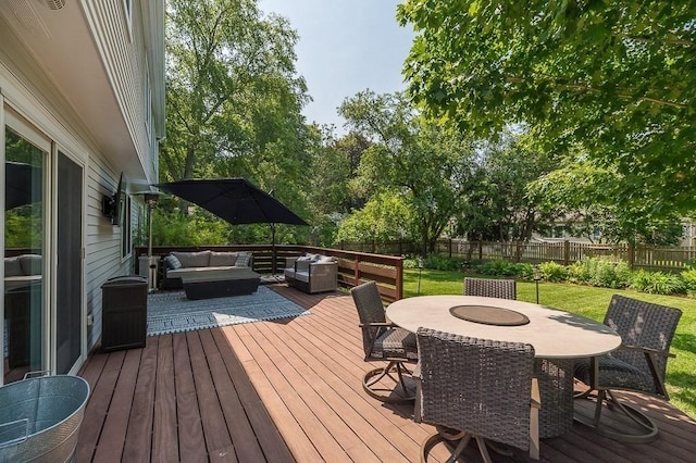 31 Orchard Rd, Hamilton, MA 01982 - wooden terrace featuring an outdoor living space, a fenced backyard, and outdoor dining space