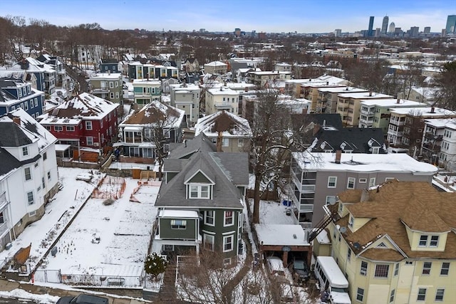 view of snowy aerial view