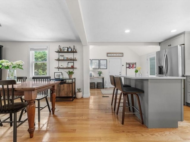 17 Clifton Ave, Scituate, MA 02066 - dining area with light wood-style floors and recessed lighting