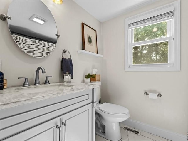 17 Clifton Ave, Scituate, MA 02066 - bathroom with vanity and marble look tiles