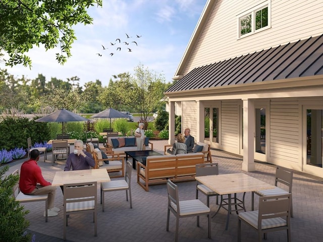 view of patio with an outdoor hangout area