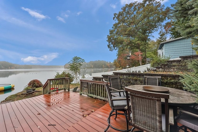 371-377 Franklin St, Wrentham, MA 02093 - deck with outdoor dining space and a water view