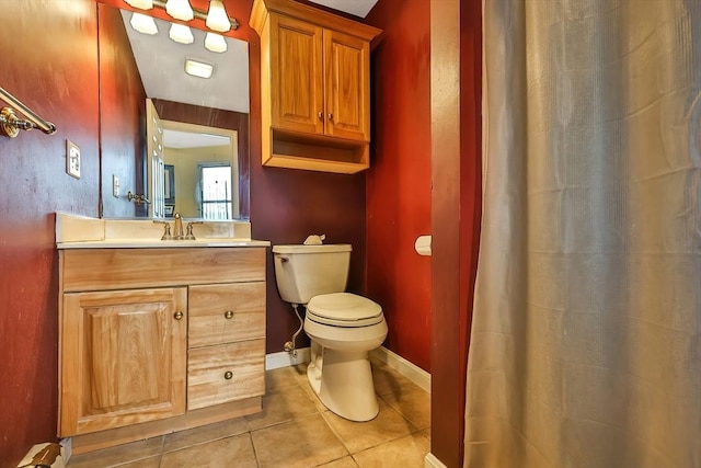 371-377 Franklin St, Wrentham, MA 02093 - full bath featuring tile patterned floors, toilet, vanity, a shower with shower curtain, and baseboards