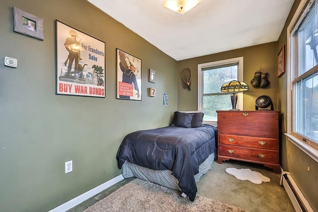 371-377 Franklin St, Wrentham, MA 02093 - bedroom with a baseboard heating unit, multiple windows, and carpet floors