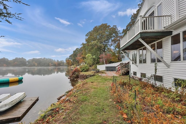 371-377 Franklin St, Wrentham, MA 02093 - dock with a balcony and a water view