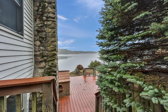 371-377 Franklin St, Wrentham, MA 02093 - wooden terrace featuring a water view