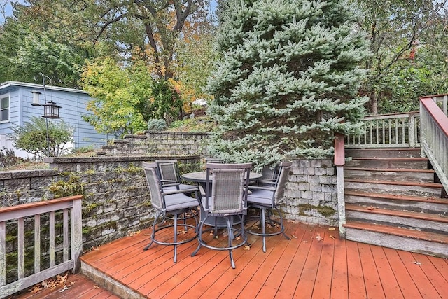 371-377 Franklin St, Wrentham, MA 02093 - wooden deck with outdoor dining area