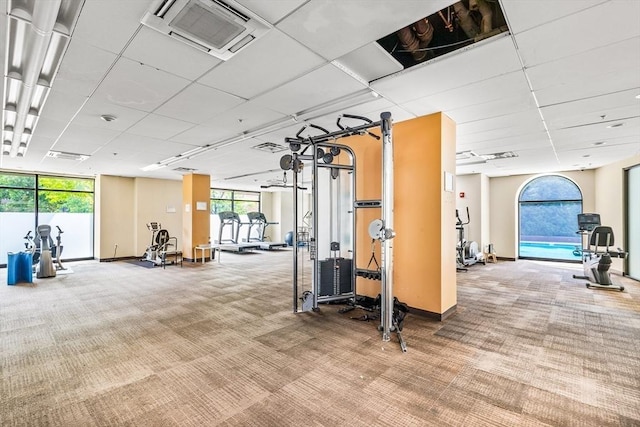 50 Longwood Ave Unit 1016/1017, Brookline, MA 02446 - gym featuring carpet floors and plenty of natural light