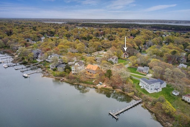 22 Woodside Dr, Falmouth, MA 02536 - drone / aerial view of a large body of water and a forest