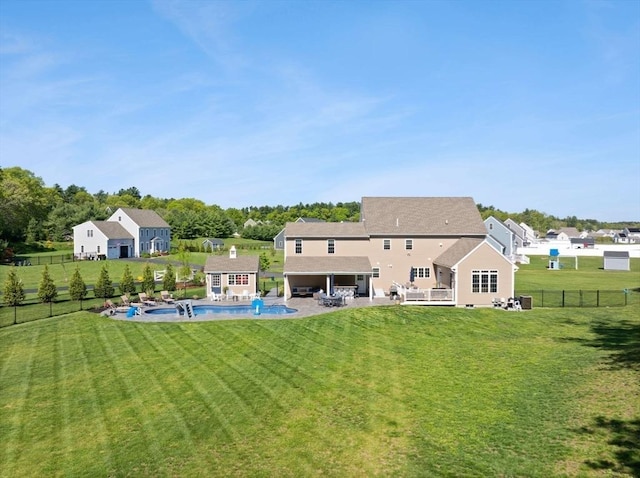 back of property with a patio area