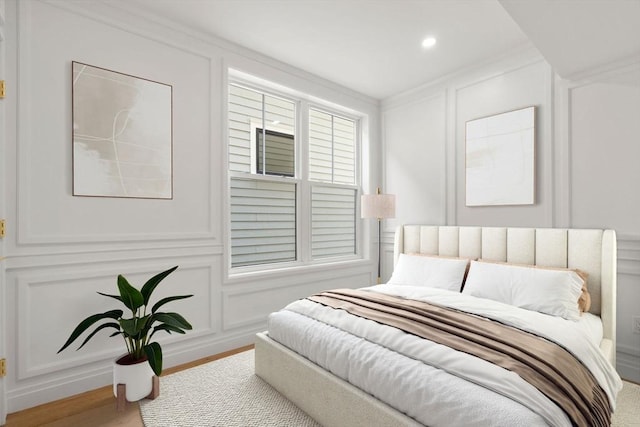 9 Russell Unit 1, Boston, MA 02129 - bedroom featuring a decorative wall, wood finished floors, and recessed lighting