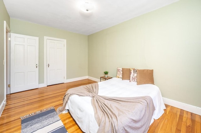 bedroom featuring light hardwood / wood-style flooring