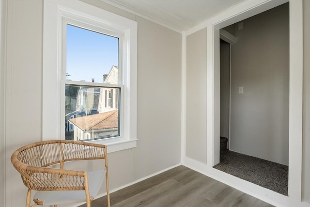 282 Palmer St, New Bedford, MA 02740 - living area with wood finished floors, ornamental molding, and baseboards