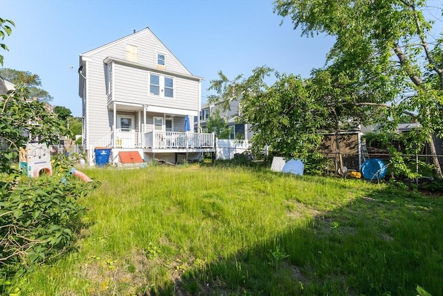 282 Palmer St, New Bedford, MA 02740 - rear view of property with a deck