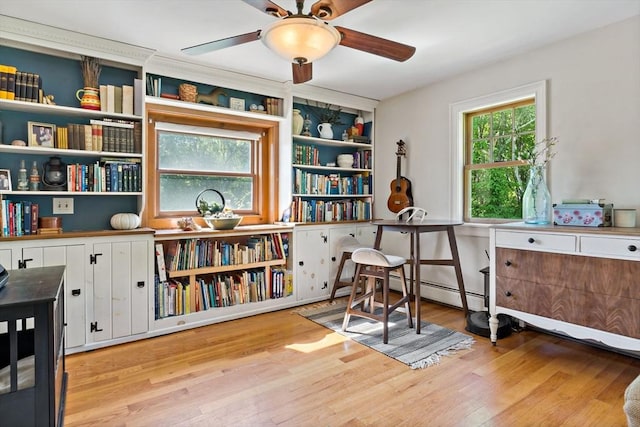 31 Blanding Rd, Rehoboth, MA 02769 - office with a ceiling fan and light wood-style floors