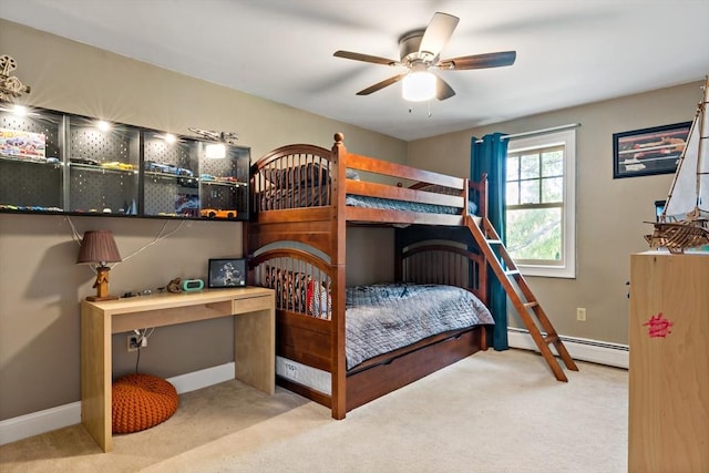 31 Blanding Rd, Rehoboth, MA 02769 - carpeted bedroom featuring baseboard heating, baseboards, and a ceiling fan