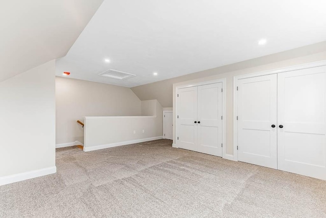 106 Pond St Unit U 30, Attleboro, MA 02703 - bonus room featuring attic access, vaulted ceiling, carpet floors, recessed lighting, and baseboards
