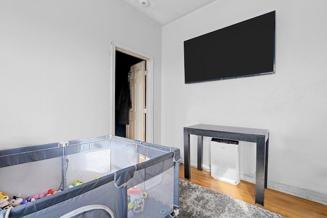 bedroom featuring hardwood / wood-style floors