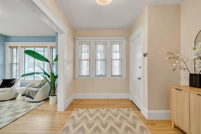 12 Highland Ave Unit 1, Arlington, MA 02476 - entryway with baseboards and light wood-style flooring