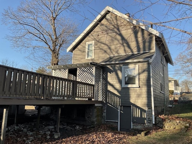 56 Riverview St, Dedham, MA 02026 - back of property with a deck