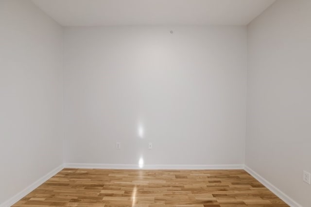 spare room with light hardwood / wood-style flooring