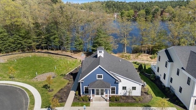 21 Bailey Pond Ln Unit 21, Amesbury, MA 01913 - aerial view of property and surrounding area with a heavily wooded area and a nearby body of water