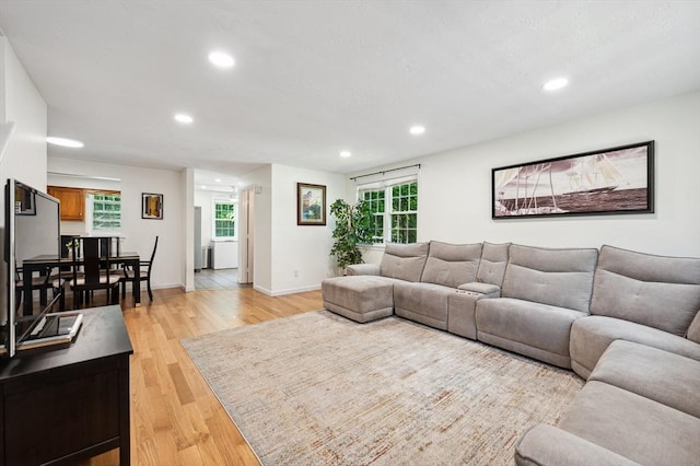 523 Washington St Unit A9, Pembroke, MA 02359 - living area featuring recessed lighting, light wood-style flooring, and healthy amount of natural light