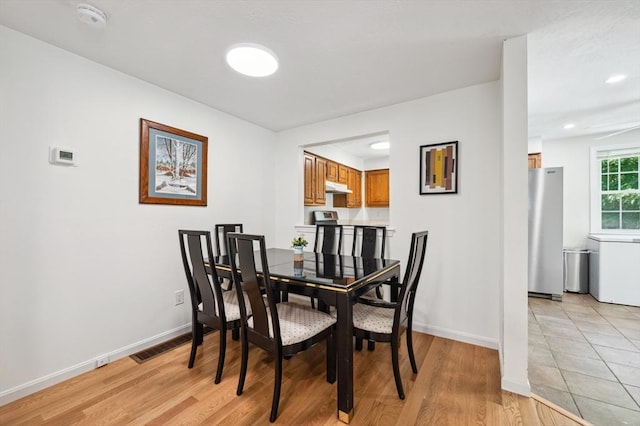 523 Washington St Unit A9, Pembroke, MA 02359 - dining area featuring light wood-style flooring and recessed lighting