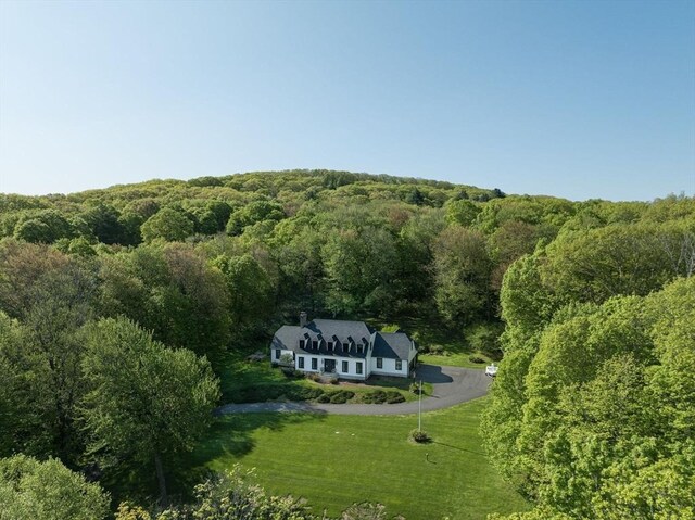 1 Webster Ln, Wilbraham, MA 01095 - aerial overview of property's location with a heavily wooded area