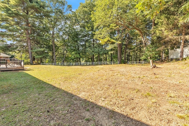 view of yard with a deck