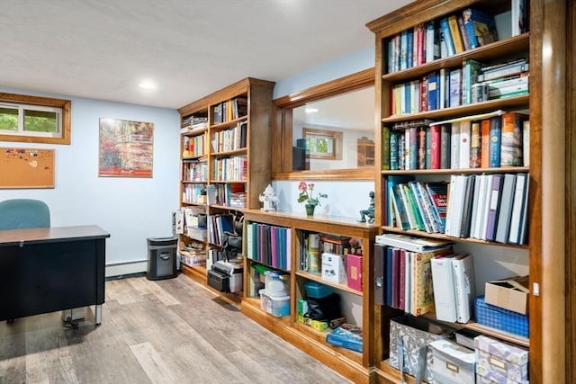 23 Lafayette Dr, Walpole, MA 02032 - office area with wood finished floors, baseboard heating, and recessed lighting