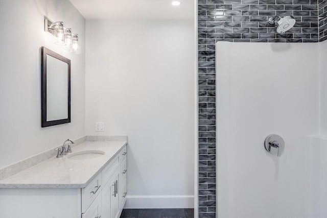 92 Whiffletree Ave, Brewster, MA 02631 - full bath featuring a shower, vanity, and baseboards