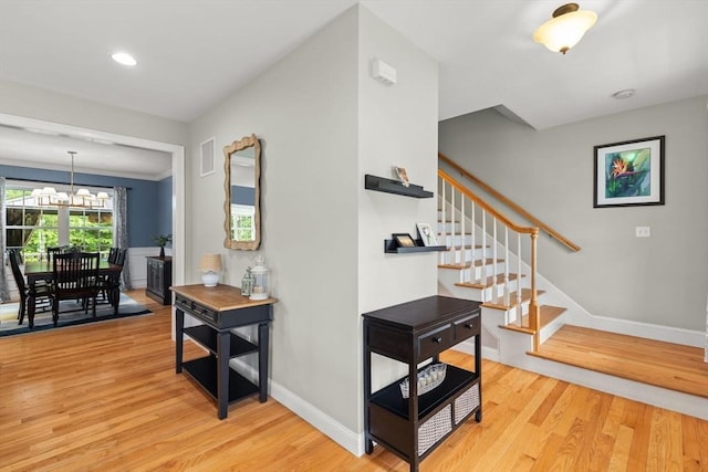 6 Jacoby Way, Seekonk, MA 02771 - staircase featuring a chandelier, wood finished floors, and recessed lighting