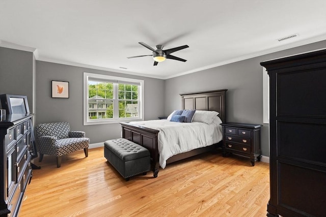 6 Jacoby Way, Seekonk, MA 02771 - bedroom with light wood-style floors, ornamental molding, and a ceiling fan