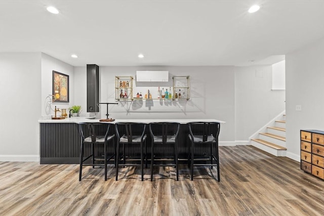 6 Jacoby Way, Seekonk, MA 02771 - indoor wet bar with wood finished floors, recessed lighting, and stairs