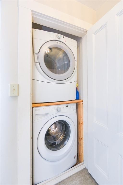 37 Pemberton Rd, Wayland, MA 01778 - laundry area featuring stacked washer / dryer