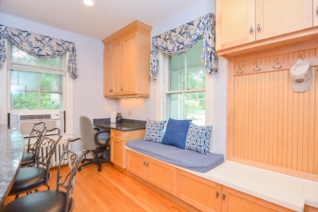 37 Pemberton Rd, Wayland, MA 01778 - office with light wood-style floors, built in desk, recessed lighting, and cooling unit