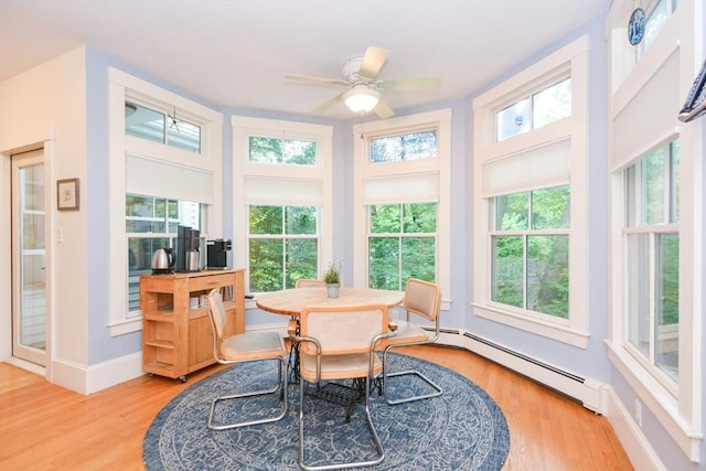 37 Pemberton Rd, Wayland, MA 01778 - dining room with a baseboard heating unit, light wood finished floors, and plenty of natural light