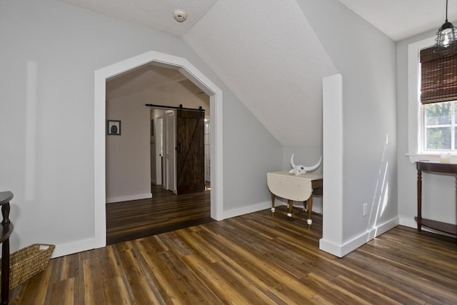60 Daniel Shays Hwy, Pelham, MA 01002 - bonus room with wood finished floors, vaulted ceiling, and a barn door