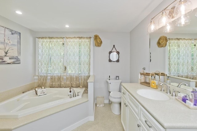 60 Daniel Shays Hwy, Pelham, MA 01002 - full bath with vanity, a bath, and recessed lighting