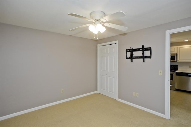 60 Daniel Shays Hwy, Pelham, MA 01002 - unfurnished bedroom with light colored carpet and a ceiling fan