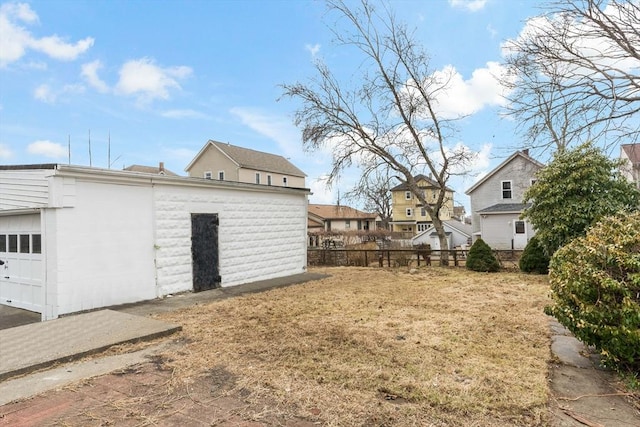 view of yard with fence