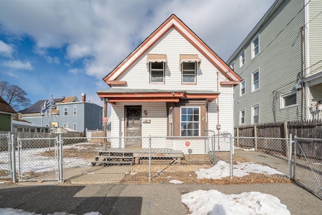 view of front of property with covered porch