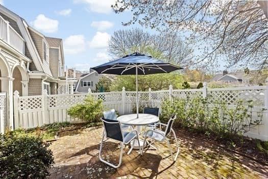 view of patio / terrace with a fenced backyard and outdoor dining space