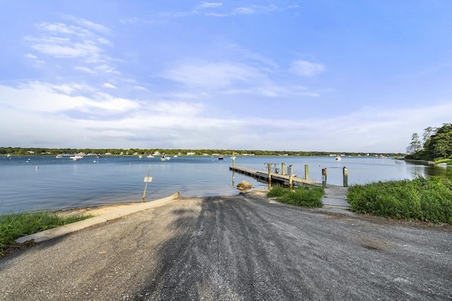 28 Chestnut St, Falmouth, MA 02536 - water view featuring a boat ramp and a boat dock