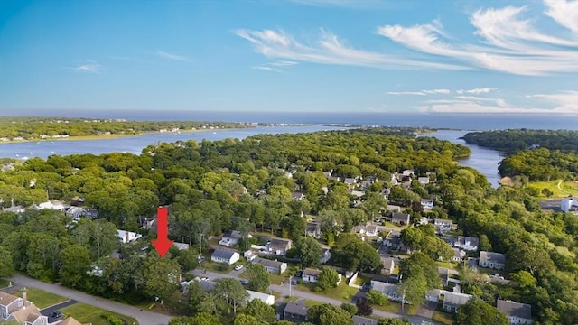 28 Chestnut St, Falmouth, MA 02536 - aerial view of property and surrounding area with a nearby body of water and nearby suburban area