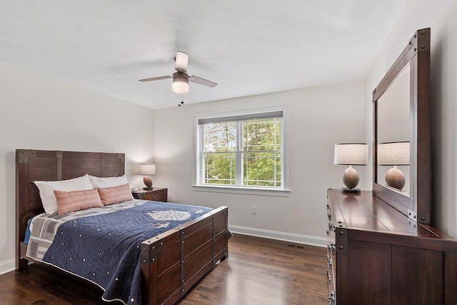 32 Gilman Rd, Billerica, MA 01862 - bedroom featuring baseboards, dark wood-style floors, and ceiling fan