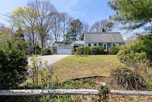 39 Bennets Neck Dr, Bourne, MA 02559 - dutch colonial featuring driveway, a garage, a front lawn, and a chimney