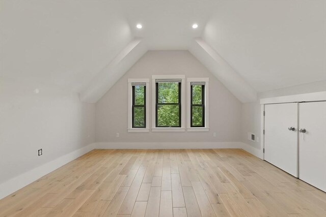 126 Central St Unit 2, Somerville, MA 02145 - bonus room featuring light wood-style floors, recessed lighting, and lofted ceiling